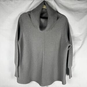 Cyrus Women's Tunic Top Sweater Cowl Neck Ribbed Knit Blue - Size 1X